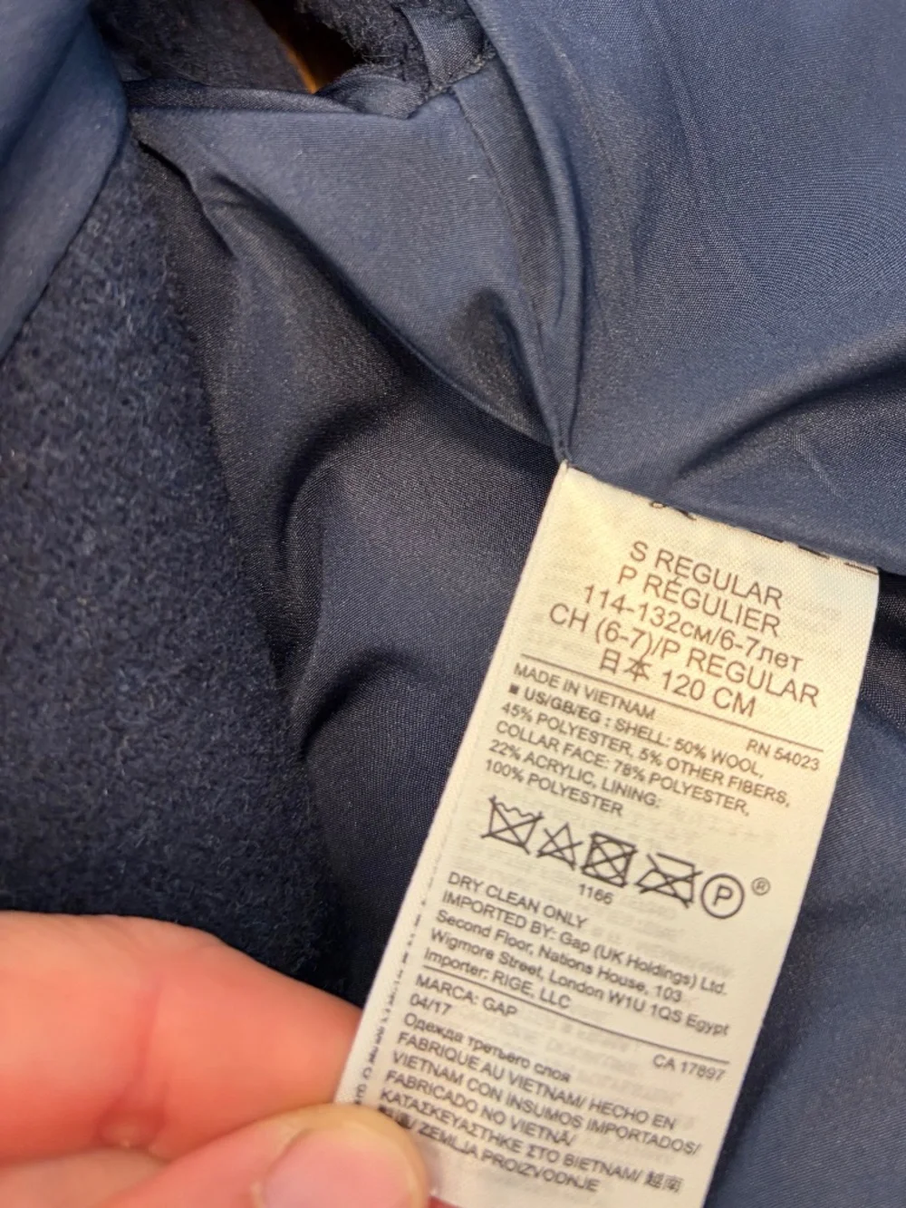 Gap Kids Navy Cape Coat Sz S | Sherpa Collar | Gold Buttons |